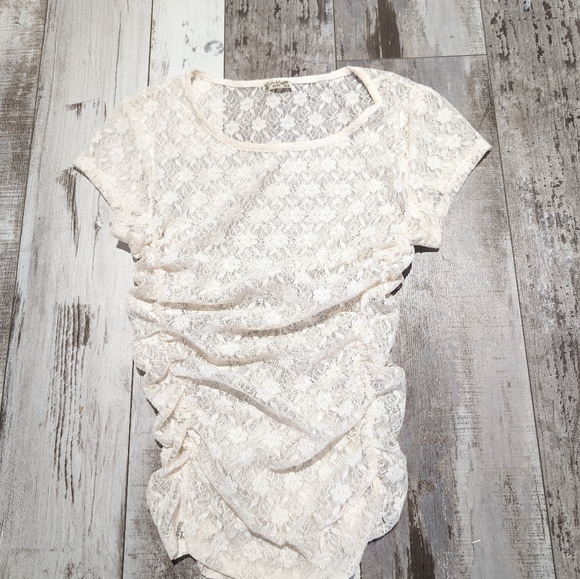 Free People Intimately Keep It Simple Lace Top/Tee in ivory size xs - Picture 4 of 6